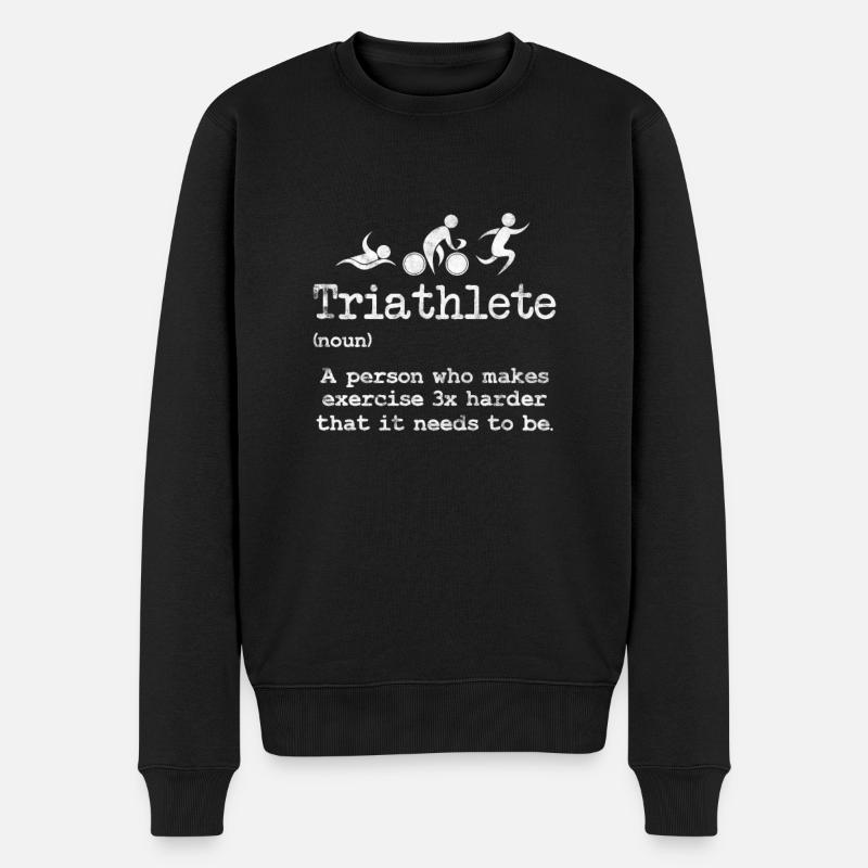 Triathlon - Männer Premium Bio Pullover - Schwarz