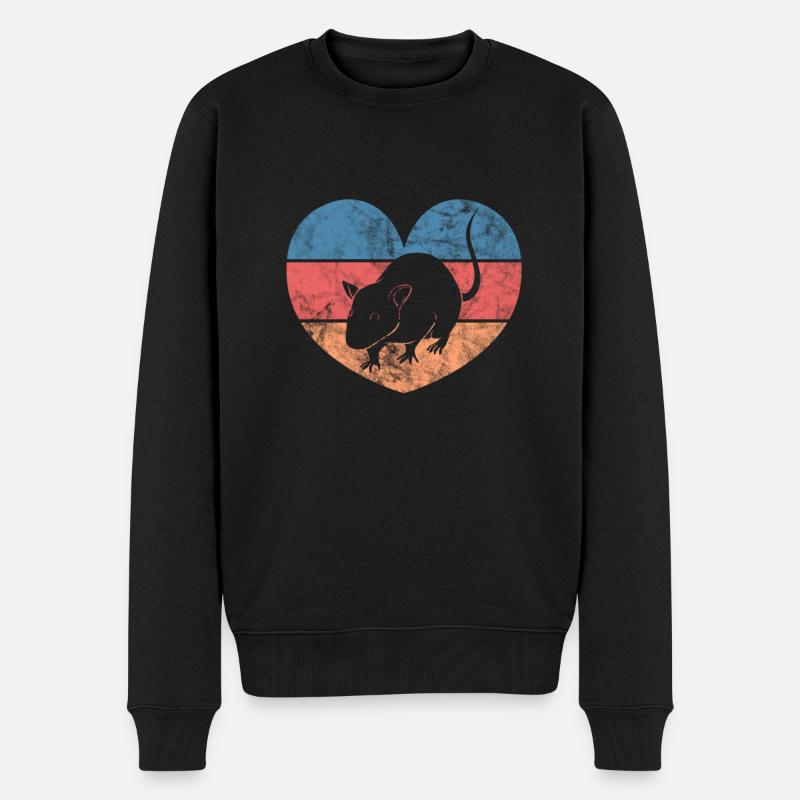 Ratte - Männer Premium Bio Pullover - Schwarz