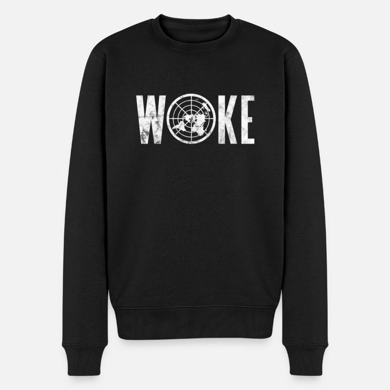 Flache Erde - Männer Premium Bio Pullover - Schwarz