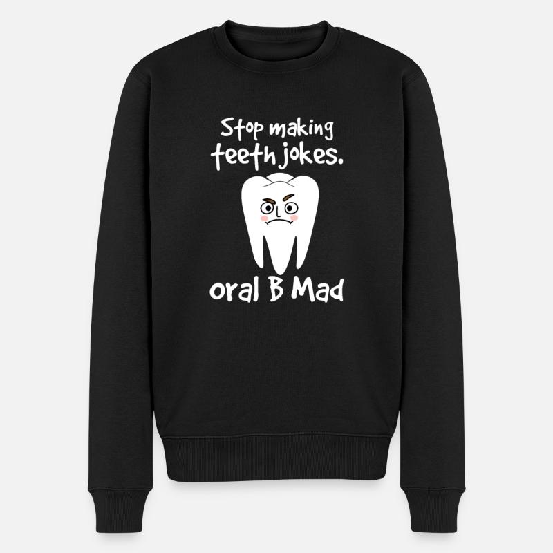 Zahnarzt Zahn Zahnärztin Dentist Zähne Geschenk - Männer Premium Bio Pullover - Schwarz