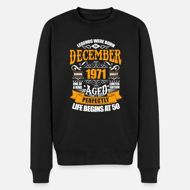 Dezember 1971 - Männer Premium Bio Pullover - Schwarz