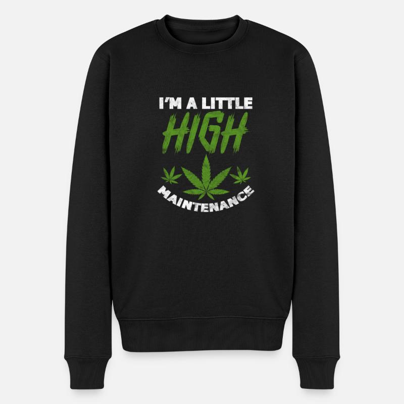 Cannabis - Männer Premium Bio Pullover - Schwarz