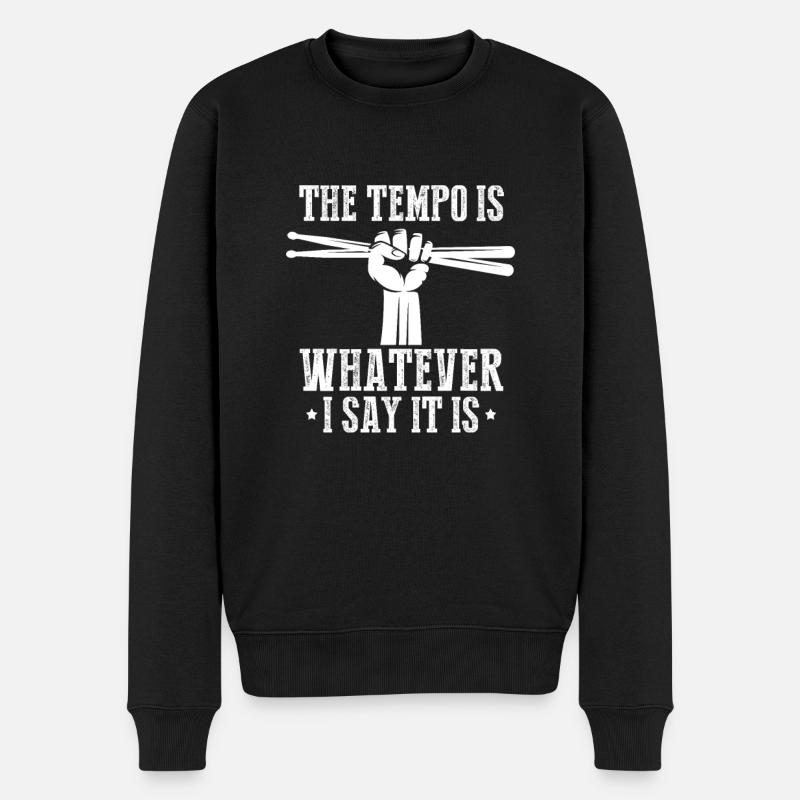 Schlagzeug Schlagzeuger Musiker Band Geschenk - Männer Premium Bio Pullover - Schwarz