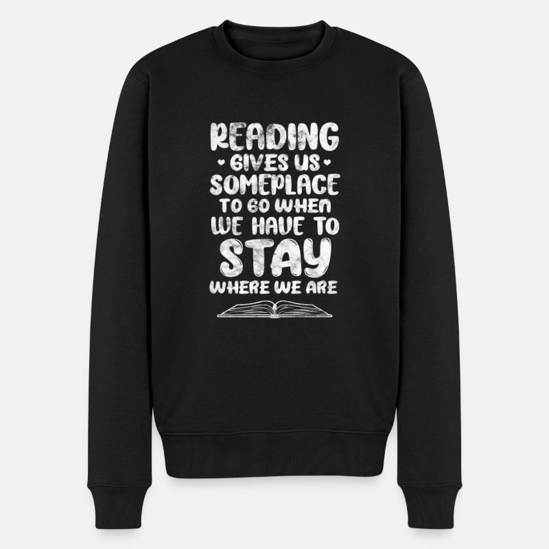 Lesen - Männer Premium Bio Pullover - Schwarz
