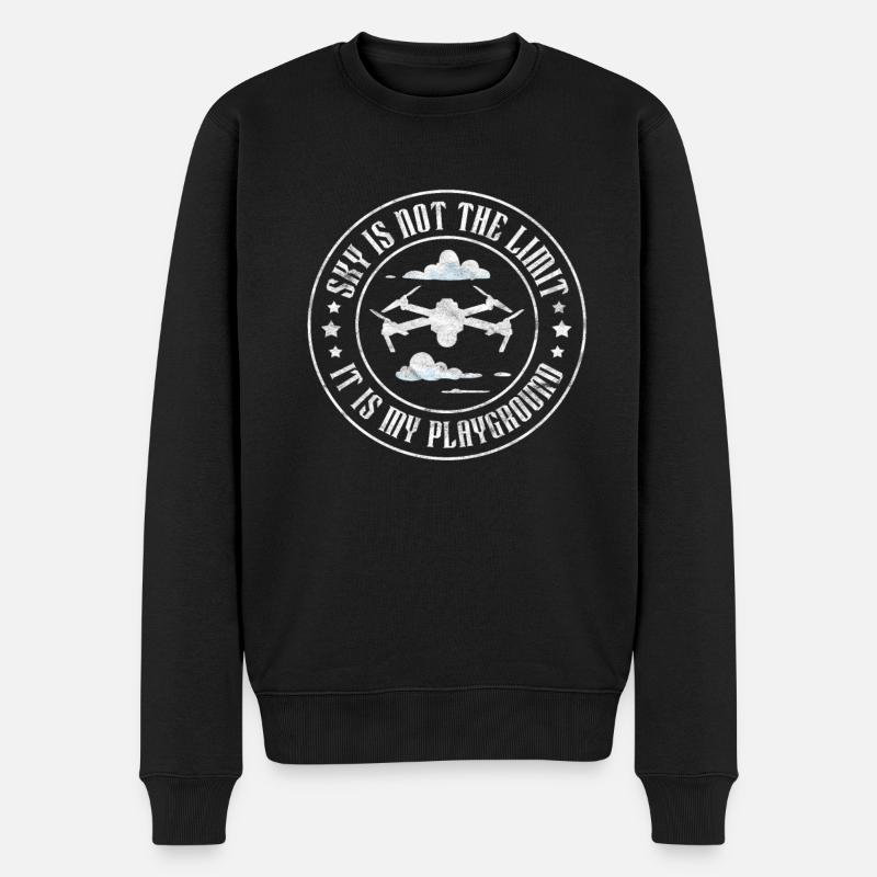 Drohne - Männer Premium Bio Pullover - Schwarz