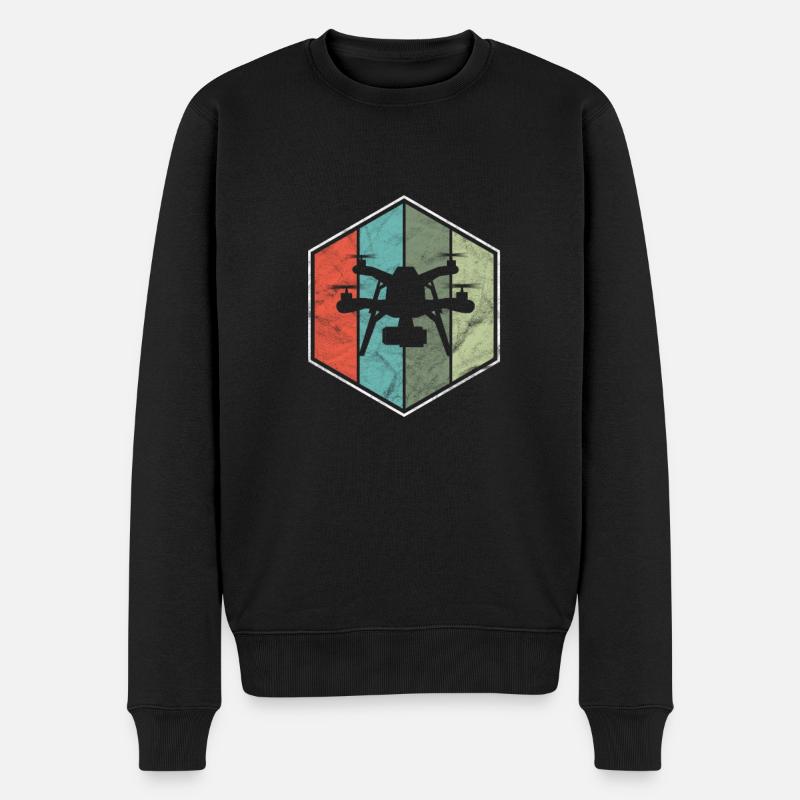 Drohne - Männer Premium Bio Pullover - Schwarz