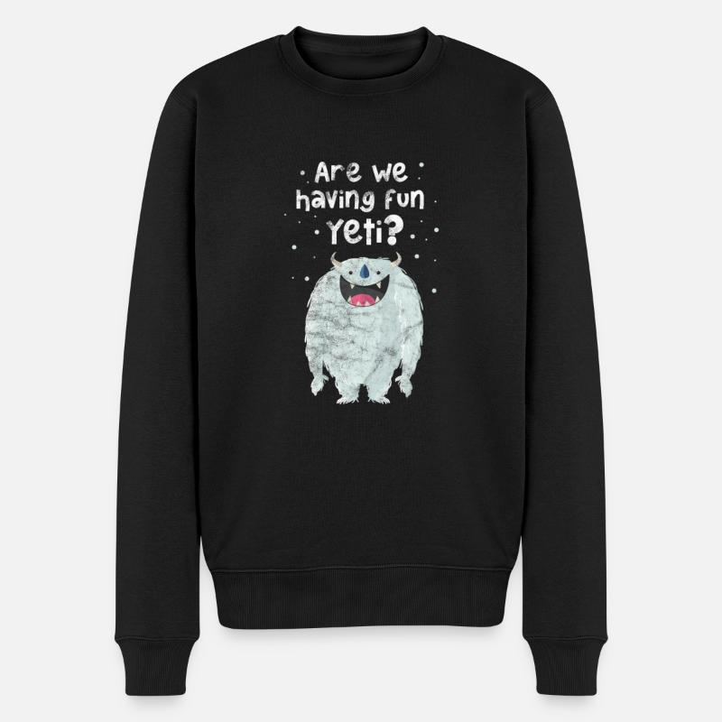 Yeti - Männer Premium Bio Pullover - Schwarz