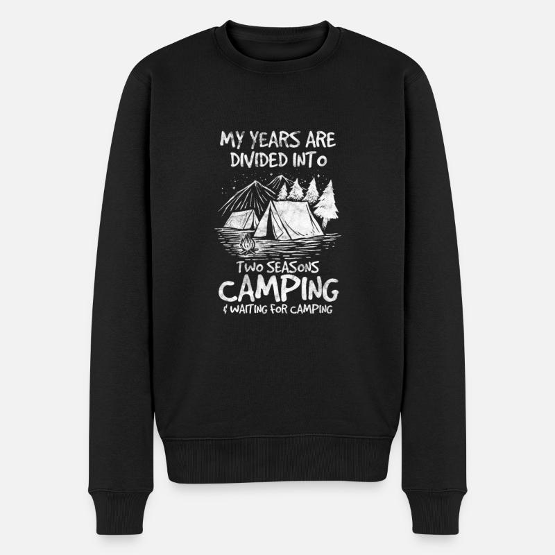 Camping - Männer Premium Bio Pullover - Schwarz