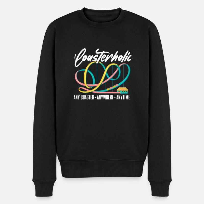 Achterbahn - Männer Premium Bio Pullover - Schwarz