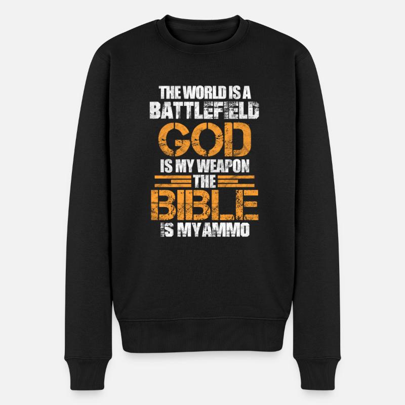 Gott - Männer Premium Bio Pullover - Schwarz
