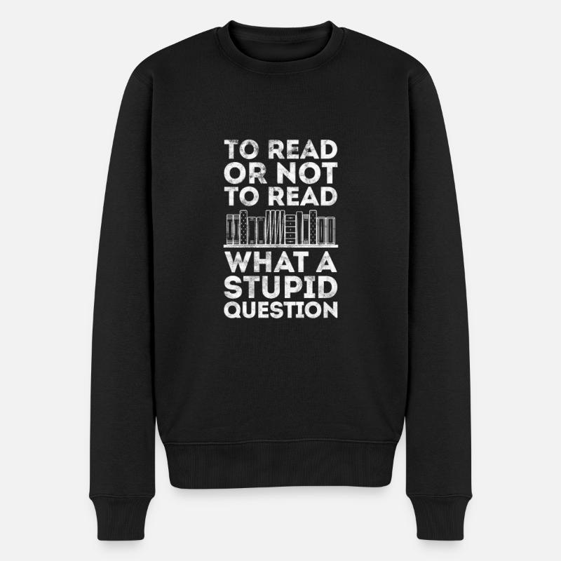 Lesen - Männer Premium Bio Pullover - Schwarz