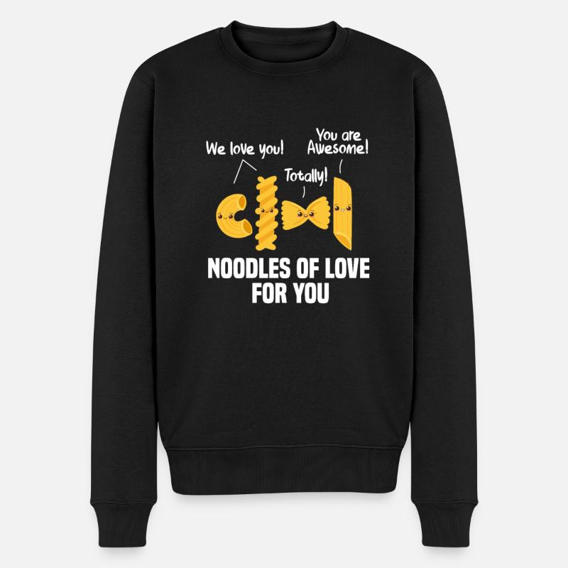 Pasta Spaghetti Nudeln Essen Italienisch Geschenk - Männer Premium Bio Pullover - Schwarz