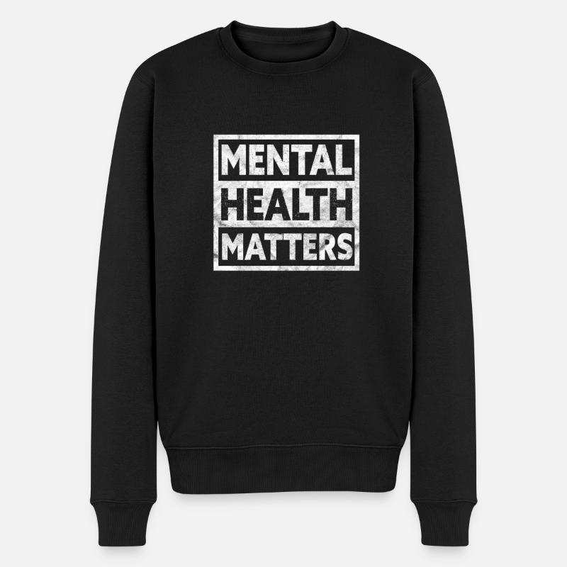 Psychische Gesundheit - Männer Premium Bio Pullover - Schwarz