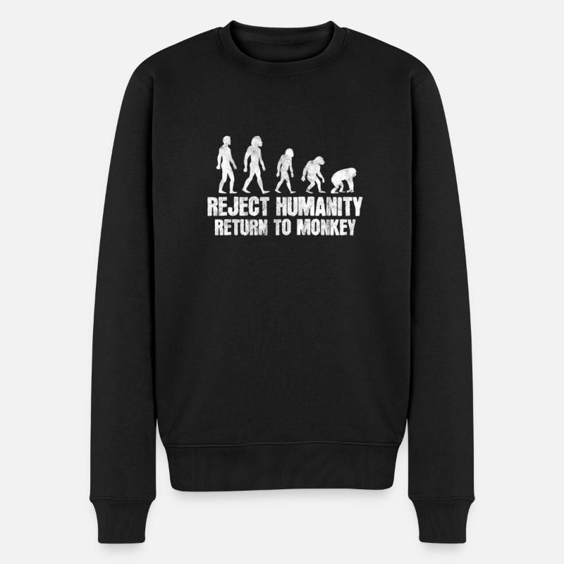 Évolution du singe - Pull Premium bio Homme - noir