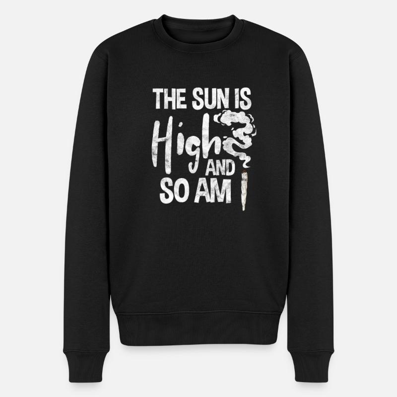Cannabis - Männer Premium Bio Pullover - Schwarz