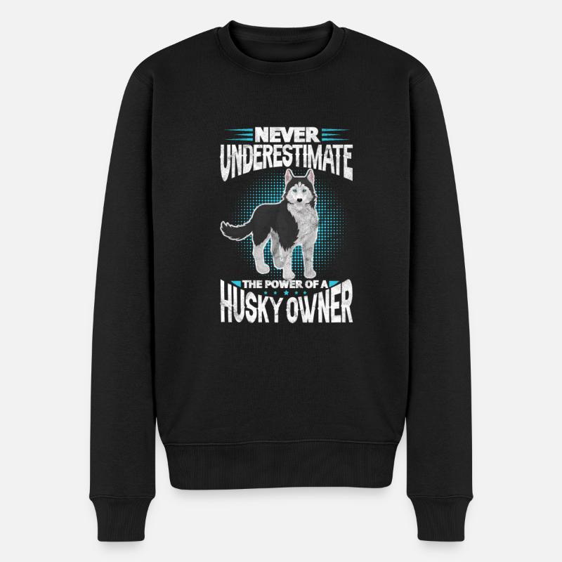 Husky - Männer Premium Bio Pullover - Schwarz