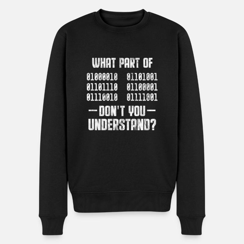 Binär - Männer Premium Bio Pullover - Schwarz