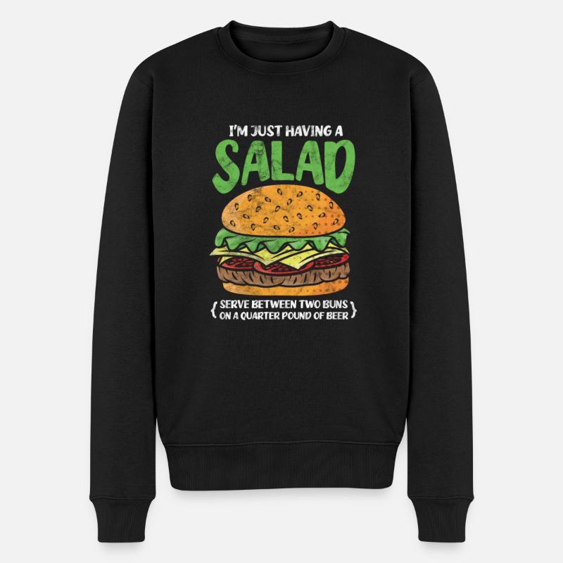 Burger - Männer Premium Bio Pullover - Schwarz