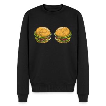 Burger - Männer Premium Bio Pullover - Schwarz - Vorne - Nico (187cm)