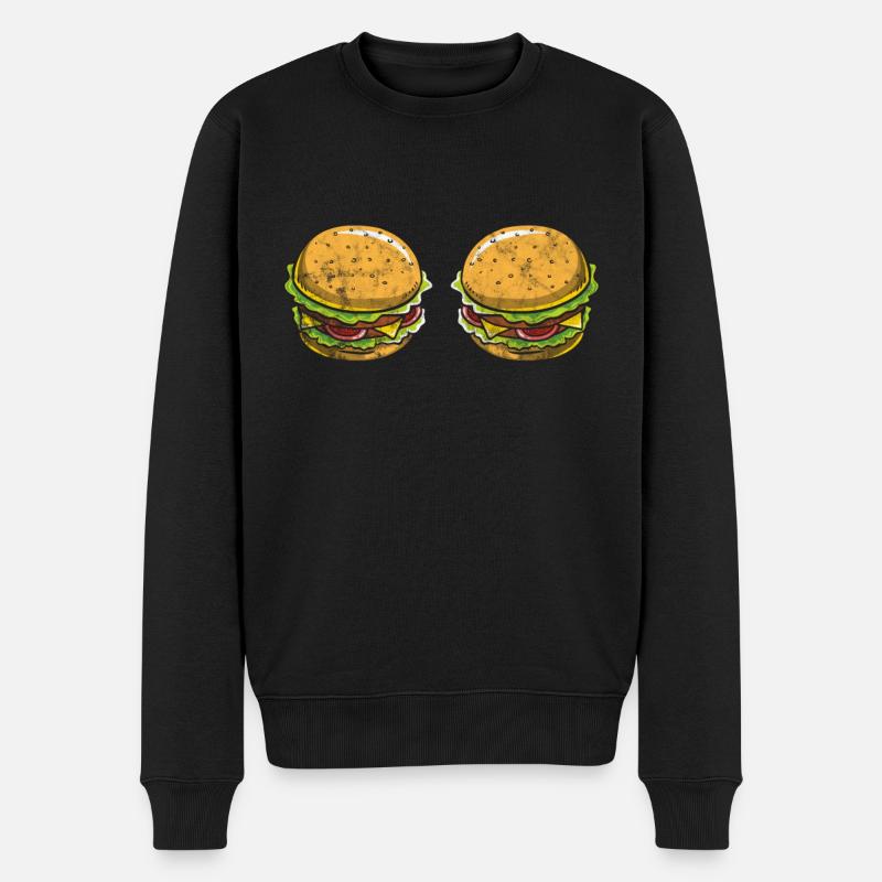 Burger - Männer Premium Bio Pullover - Schwarz