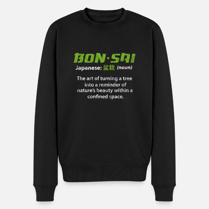 Bonsai - Männer Premium Bio Pullover - Schwarz