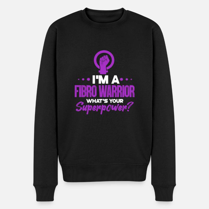Fibromyalgie Fibro Fibromyalgia Rheuma Geschenk - Männer Premium Bio Pullover - Schwarz
