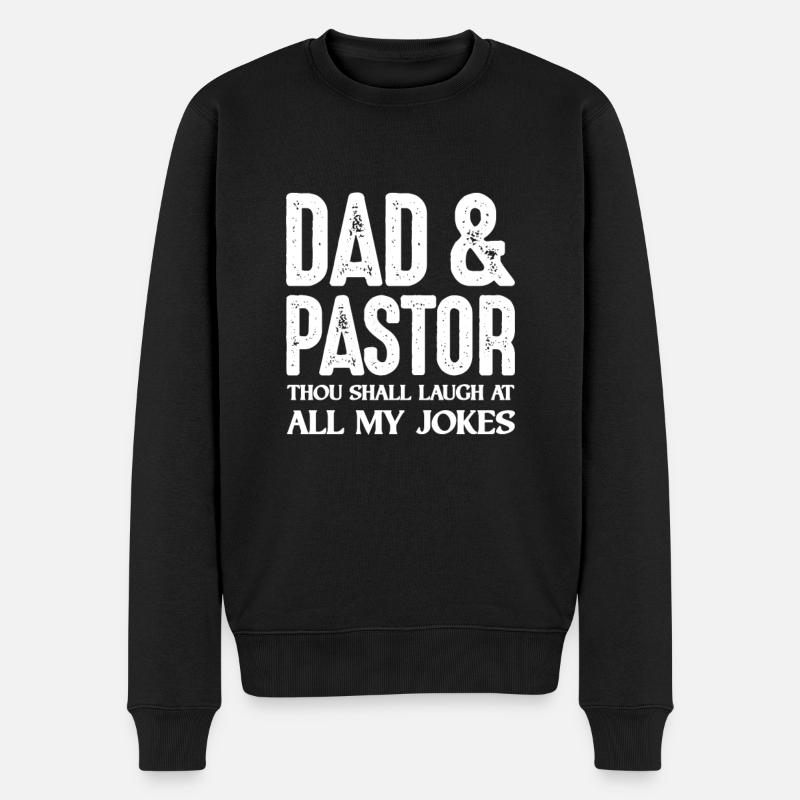 Pastor Vater Pfarrer Dad Kirche Vatertag Geschenk - Männer Premium Bio Pullover - Schwarz