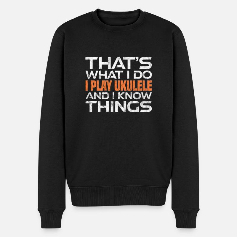 Ukulélé - Pull Premium bio Homme - noir