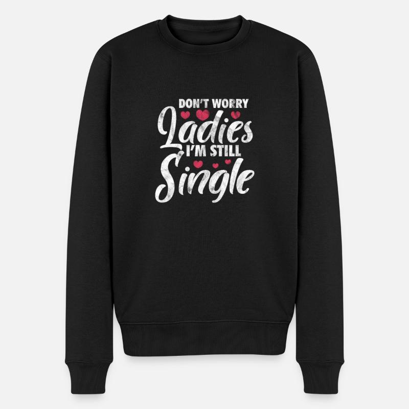 Single - Männer Premium Bio Pullover - Schwarz