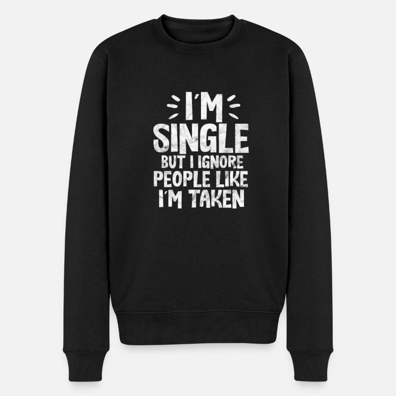 Single - Männer Premium Bio Pullover - Schwarz