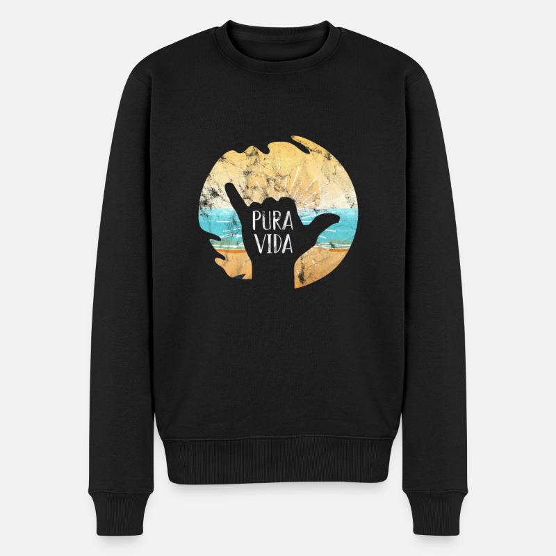 Surfen - Männer Premium Bio Pullover - Schwarz