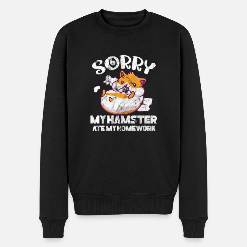 Hamster - Männer Premium Bio Pullover - Schwarz
