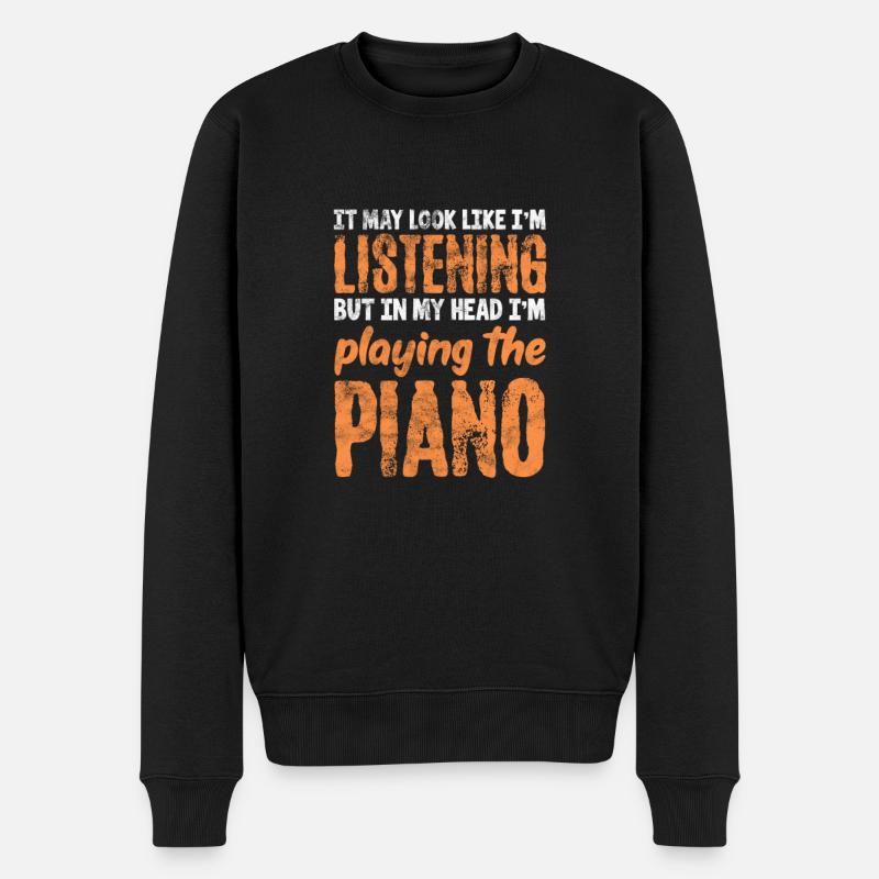 Pianist - Männer Premium Bio Pullover - Schwarz