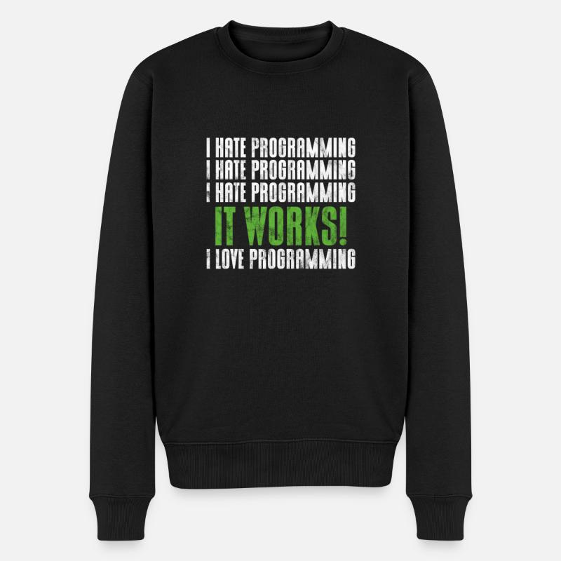 Programmierer - Männer Premium Bio Pullover - Schwarz