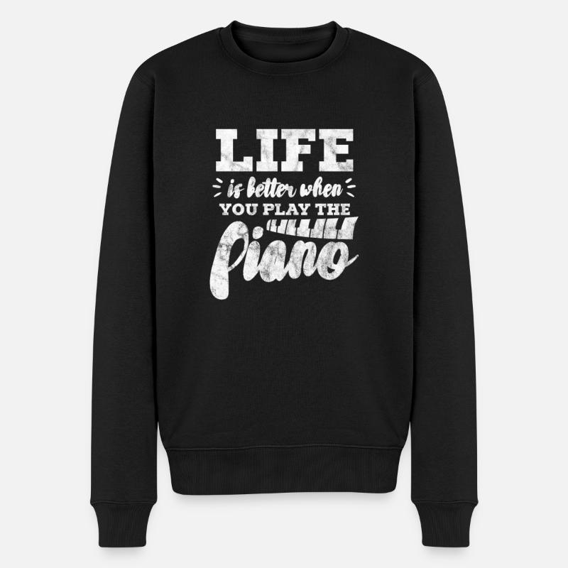 Pianiste - Pull Premium bio Homme - noir