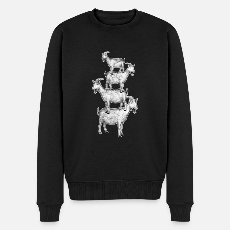 Ziege - Männer Premium Bio Pullover - Schwarz