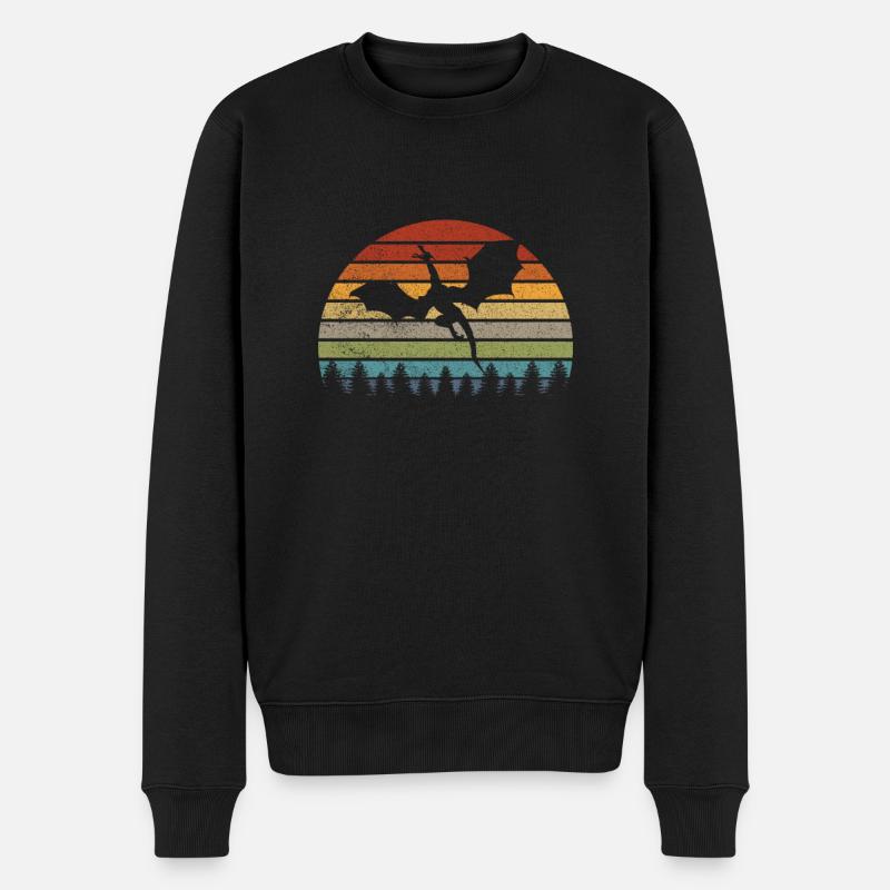 Drache - Männer Premium Bio Pullover - Schwarz