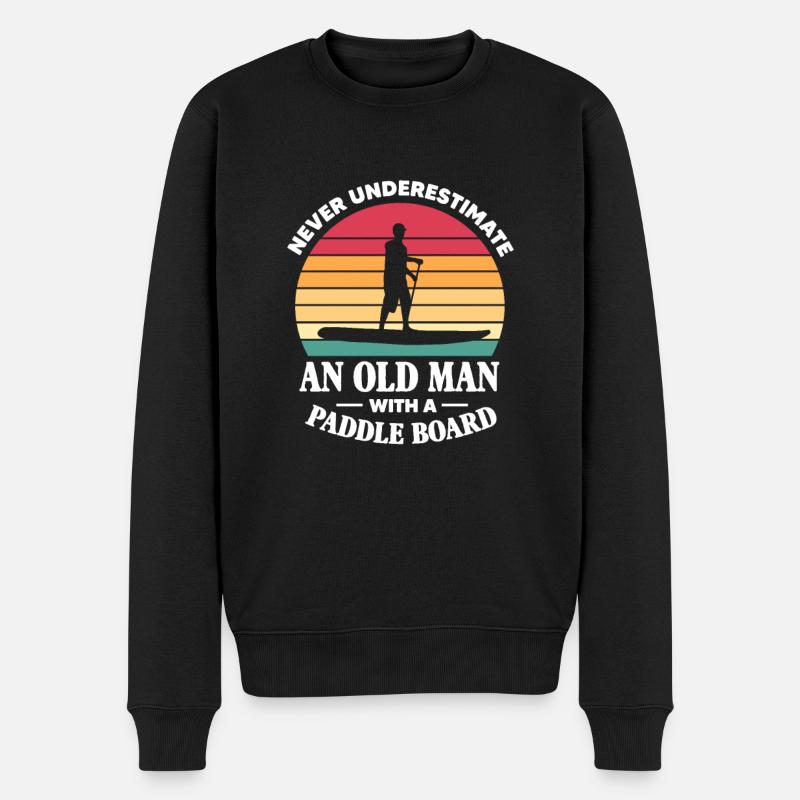 SUP Opa - Männer Premium Bio Pullover - Schwarz