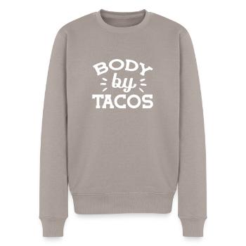 Taco - Männer Premium Bio Pullover - Taupe - Vorne - Nico (187cm)