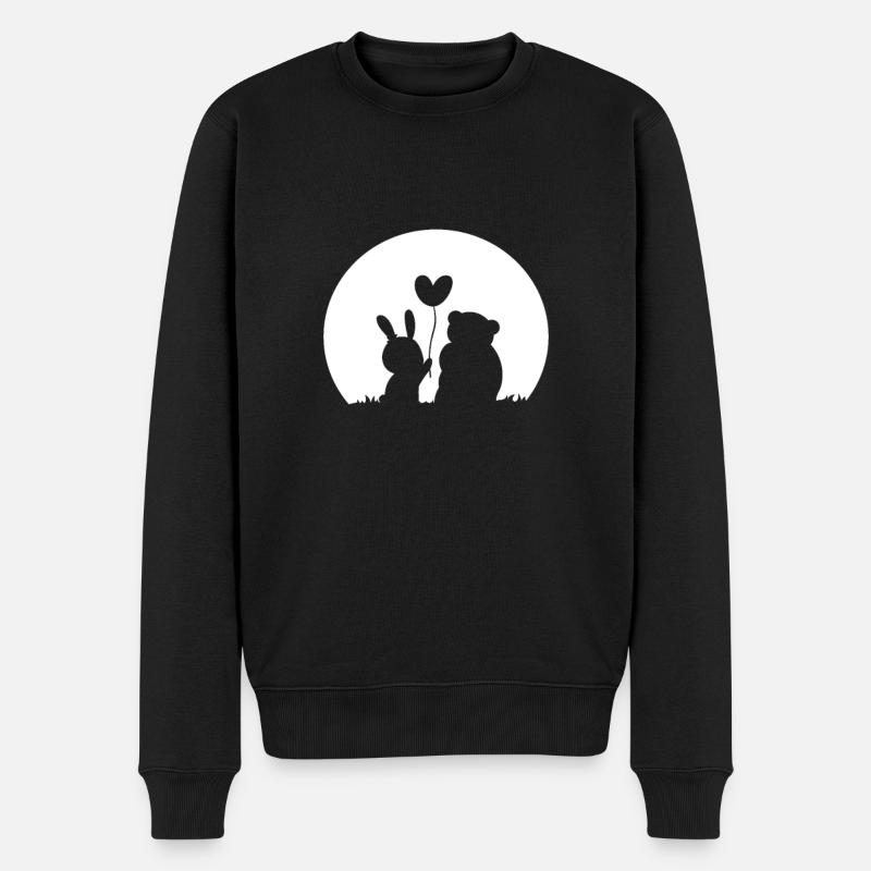 Hase - Männer Premium Bio Pullover - Schwarz