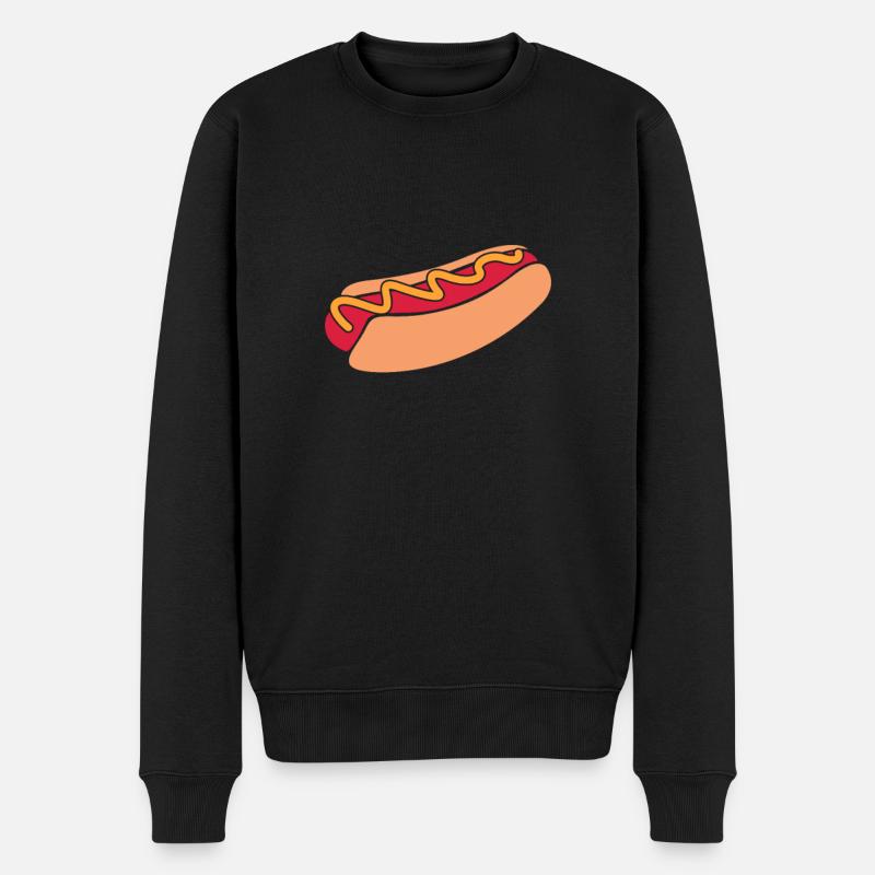 Hot Dog - Männer Premium Bio Pullover - Schwarz