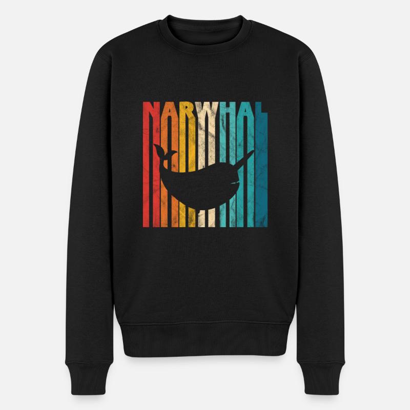 Narwal - Männer Premium Bio Pullover - Schwarz