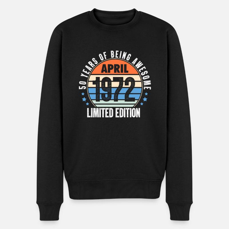 Avril 1972 - Pull Premium bio Homme - noir