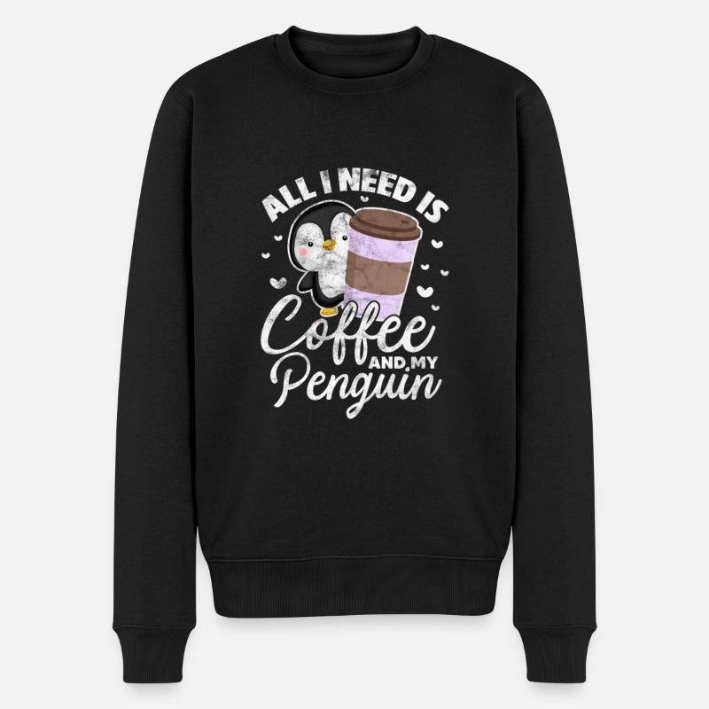 Café Pingouin - Pull Premium bio Homme - noir
