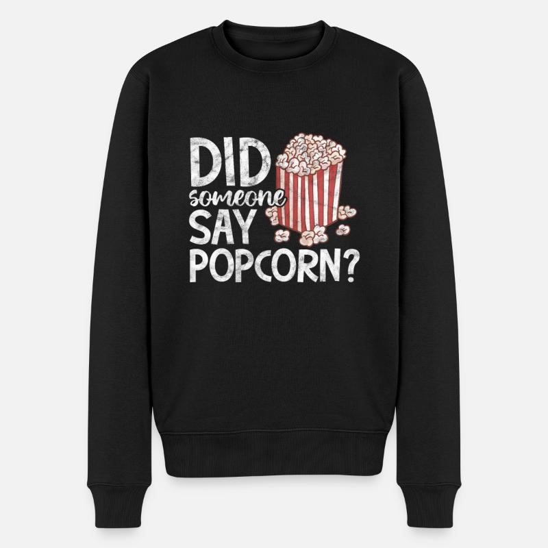 Popcorn - Männer Premium Bio Pullover - Schwarz