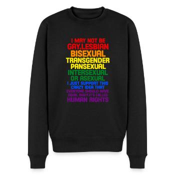 Menschenrechte - Männer Premium Bio Pullover - Schwarz - Vorne - Nico (187cm)