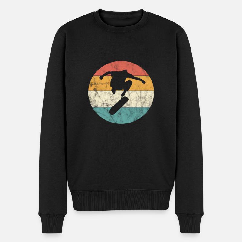 Skateboard Skater Skate Skaten Geschenk - Männer Premium Bio Pullover - Schwarz