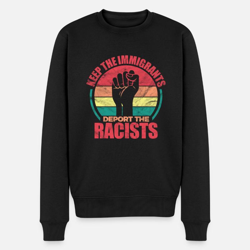 Menschenrechte Antirassismus Toleranz Geschenk - Männer Premium Bio Pullover - Schwarz