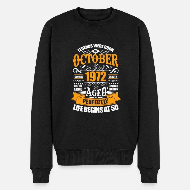 Oktober 1972 - Männer Premium Bio Pullover - Schwarz