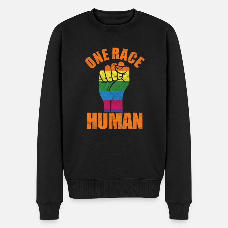 Menschenrechte Antirassismus Toleranz Geschenk - Männer Premium Bio Pullover - Schwarz